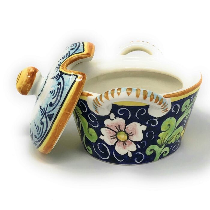 Cheese-sugar bowl Lemons blue background - Image 2