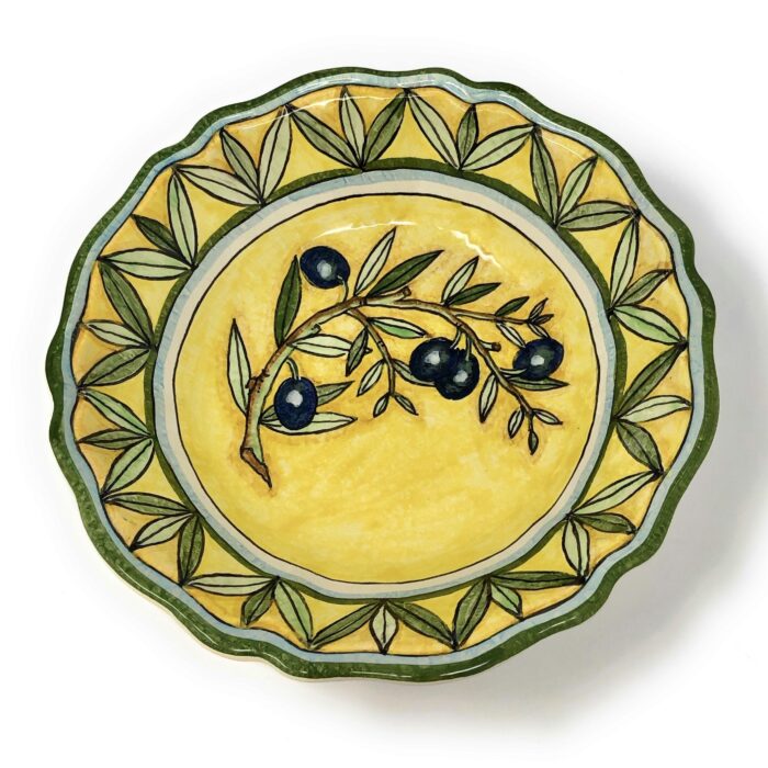 Bowl Olives yellow background