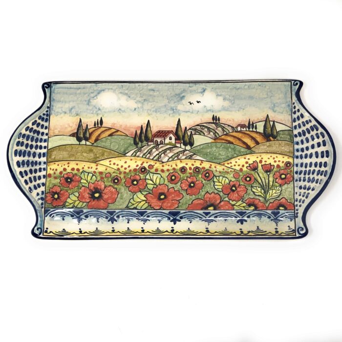 Tray cheese Landscape poppies