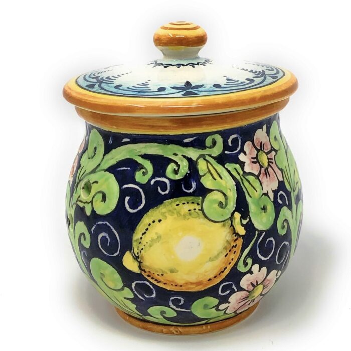 Jar garlic Lemons blue background - Image 3