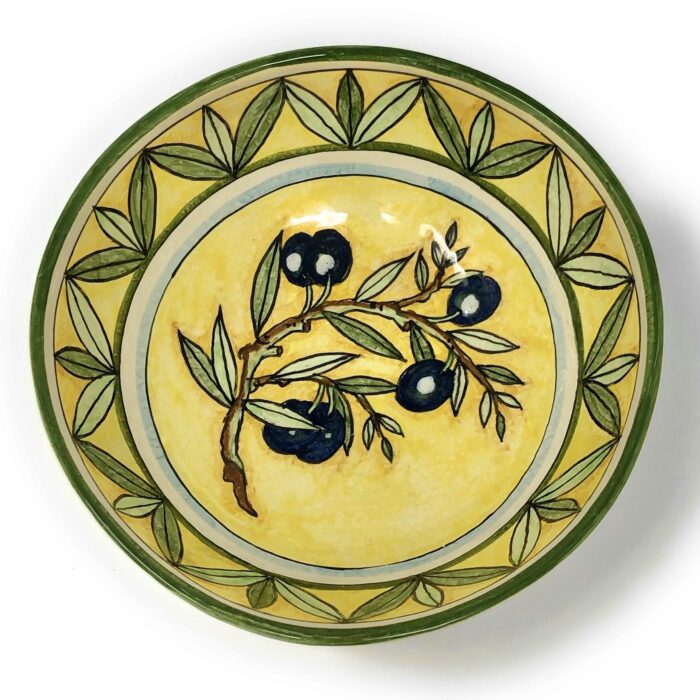 Bowl Olives yellow background