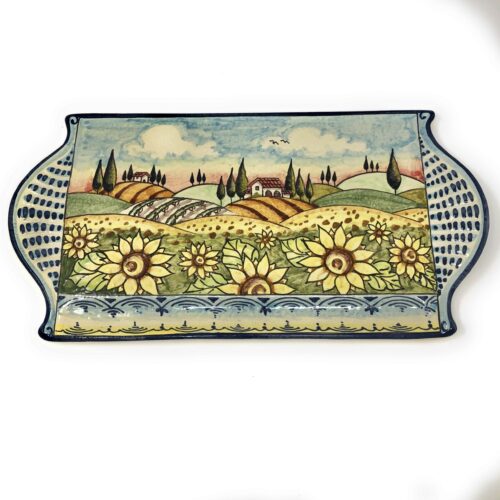 Tray cheese Landscape sunflowers