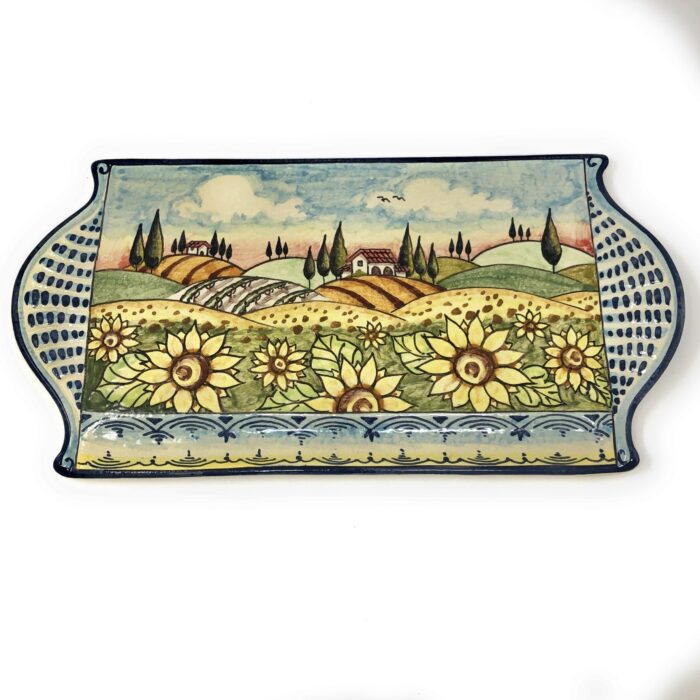 Tray cheese Landscape sunflowers