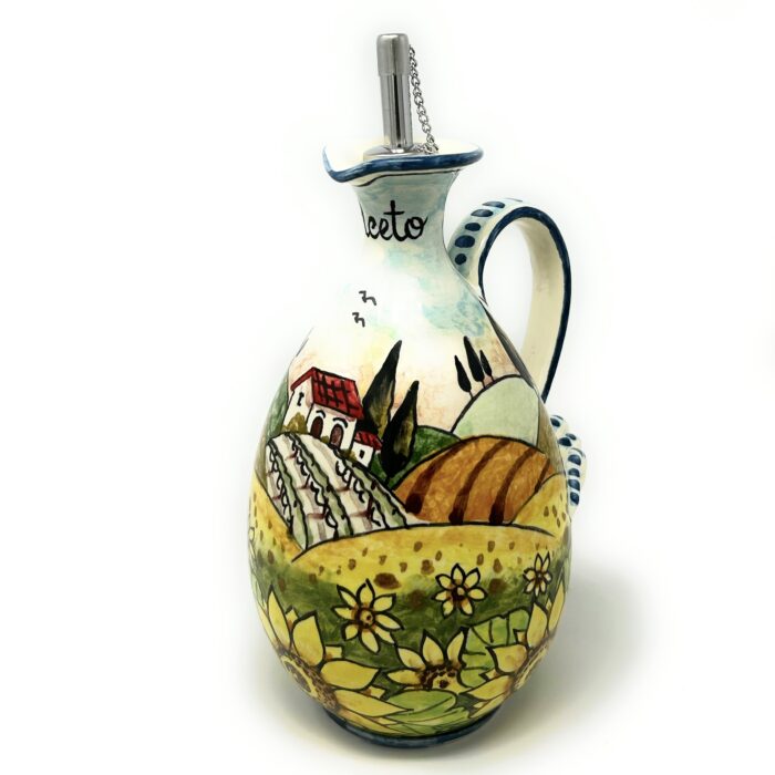 Cruet vinegar sunflowers landscape