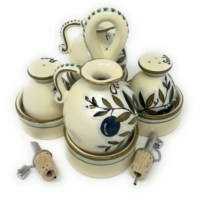 Cruet set oil vinegar salt pepper - Image 2