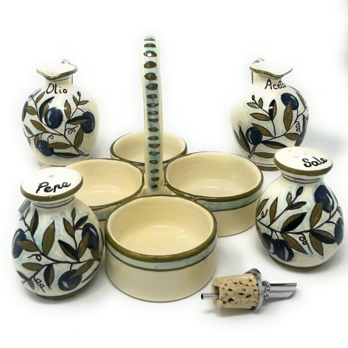 Cruet set oil vinegar salt pepper - Image 3